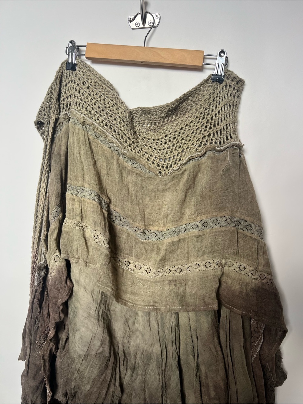 Handmade Artisan Boho Fairycore Lagenlook Handkerchief Hem Skirt - Picture 5 of 9